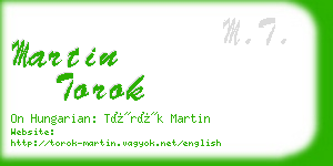 martin torok business card
